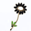 Vintage Black and White Rhinestone Flower Brooch for Sale at BitchinRetro.com