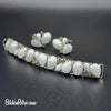 Vintage Milk Art Glass Bracelet and Earring Set