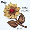 Vintage Flower Repousse Brooch at BitchinRetro.com