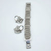 Vintage Milk Art Glass Bracelet and Earring Set