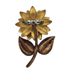 Vintage Flower Repousse Brooch at BitchinRetro.com