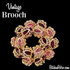 Vintage Red and Pink Rhinestone and Filigree Brooch for Sale at BitchinRetro.com