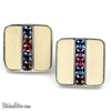 S.A.L. Swarovski Vintage Earrings With Cream Enamel and Pastel Crystals