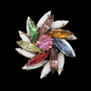 Vintage Milk Glass and Pastel Rhinestone Pinwheel Brooch for Sale at BitchinRetro.com