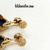 CM 1/20 12 KT Gold Filled Onyx Vintage Earrings at bitchinretro.com