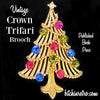 Crown Trifari Vintage Christmas Tree Brooch at bitchinretro.com