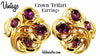 Crown Trifari Vintage Rhinestone Earrings at bitchinretro.com
