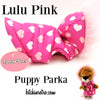 Lulu Puppy or Dog Coat With Pink Hearts and Fur Trim at bitchinretro.com