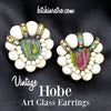 Hobe Vintage Art Glass and Pearl Earrings at bitchinretro.com