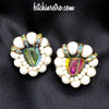 Hobe Vintage Art Glass and Pearl Earrings at bitchinretro.com