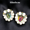 Hobe Vintage Art Glass and Pearl Earrings at bitchinretro.com