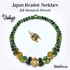 Vintage Japan Beaded Necklace with JJI Shamrock Brooch at BitchinRetro.com