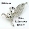 Floral Rhinestone Brooch at bitchinretro.com