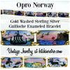 Opro Norway Gold Washed Sterling Guilloche Enamel Bracelet at bitchinretro.com