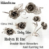Rolyn R Inc Double Rose Brooch and Earring Set at bitchinretro.com