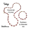 Vintage Swarovski Crystal Pink Necklace and Earring Set at BitchinRetro.com