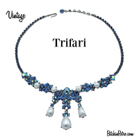 Trifari Vintage Rhinestone Drop Necklace