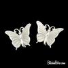 Vintage Beau Jewelry Sterling Silver Butterfly Earrings at BitchinRetro.com