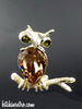 Dodds Vintage Rhinestone Owl Brooch at bitchinretro.com
