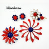 Patriotic Vintage Flower Brooch Lot at bitchinretro.com