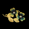 Vintage "Made in Germany" Shamrock Rhinestone Brooch at BitchinRetro.com