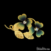 Vintage "Made in Germany" Shamrock Rhinestone Brooch at BitchinRetro.com