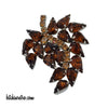 Vintage Autumn Leaf Rhinestone Brooch