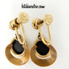 CM 1/20 12 KT Gold Filled Onyx Vintage Earrings at bitchinretro.com