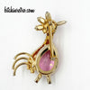 Pink Rhinestone Rooster Vintage Brooch at bitchinretro.com