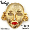 MJent Vintage Mask Brooch at bitchinretro.com