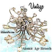 Vintage Atomic Age Rhinestone Brooch at bitchinretro.com