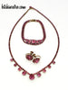 Pink Rhinestone Vintage Jewelry Parure With Necklace Bracelet and Earrings at bitchinretro.com
