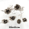Rolyn R Inc Double Rose Brooch and Earring Set at bitchinretro.com