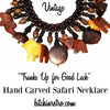 Hand Carved Safari Themed Vintage Necklace at bitchinretro.com