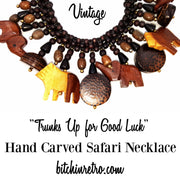 Hand Carved Safari Themed Vintage Necklace at bitchinretro.com