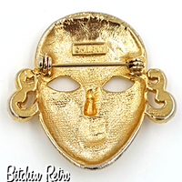 MJent Vintage Mask Brooch at bitchinretro.com