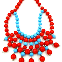 Glass Bead Statement Necklace With Updated Southwestern Style at bitchinretro.com