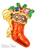 Christopher Radko Christmas Stocking Brooch at bitchinretro.com