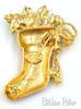 Christopher Radko Christmas Stocking Brooch at bitchinretro.com