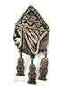 Tribal Mask Brooch 900 Silver Primitive Articulated Figural at bitchinretro.com