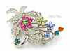 Floral Rhinestone Brooch at bitchinretro.com