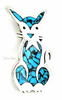 925 Sterling Silver Cat Brooch Marked TM-183 at bitchinretro.com