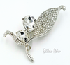Floral Rhinestone Brooch at bitchinretro.com