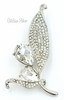 Floral Rhinestone Brooch at bitchinretro.com