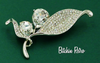 Floral Rhinestone Brooch at bitchinretro.com