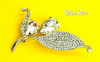 Floral Rhinestone Brooch at bitchinretro.com