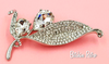 Floral Rhinestone Brooch at bitchinretro.com