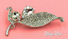 Floral Rhinestone Brooch at bitchinretro.com