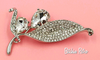 Floral Rhinestone Brooch at bitchinretro.com