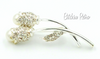 Floral Rhinestone Brooch at bitchinretro.com